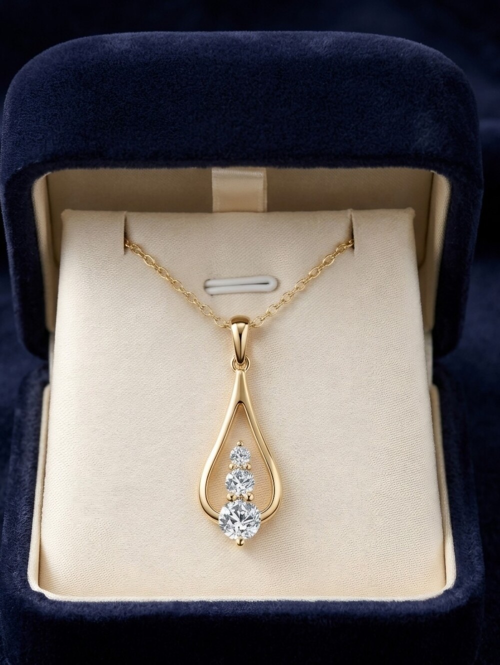 Moissanite Elegant Gold Necklace - Picture 1 of 8